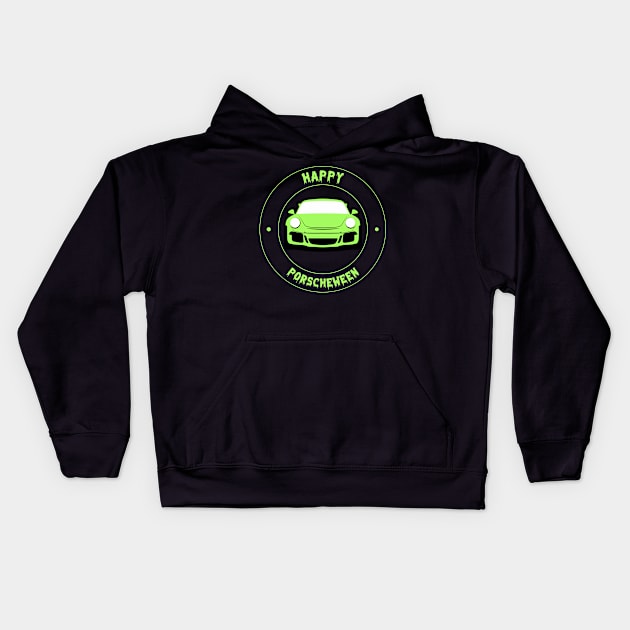 Happy Halloween Porsche 911 Porscheween Kids Hoodie by Carsncoolstuff